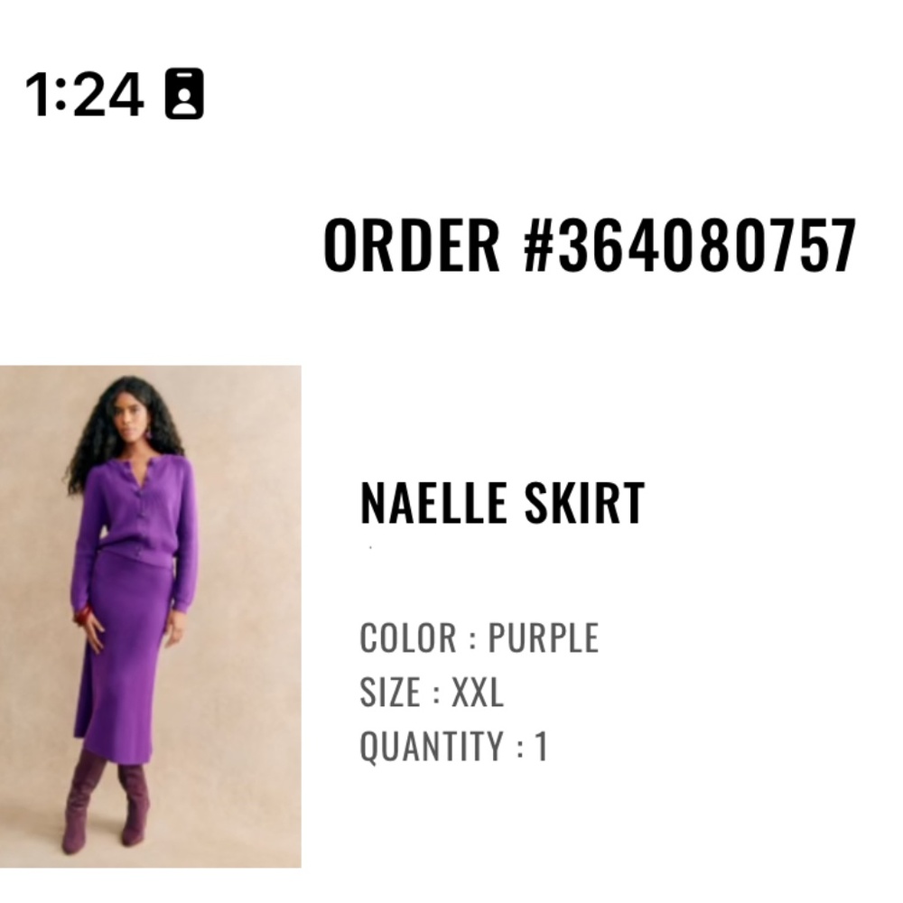 Sezane Naelle Skirt Purple - Size XXL